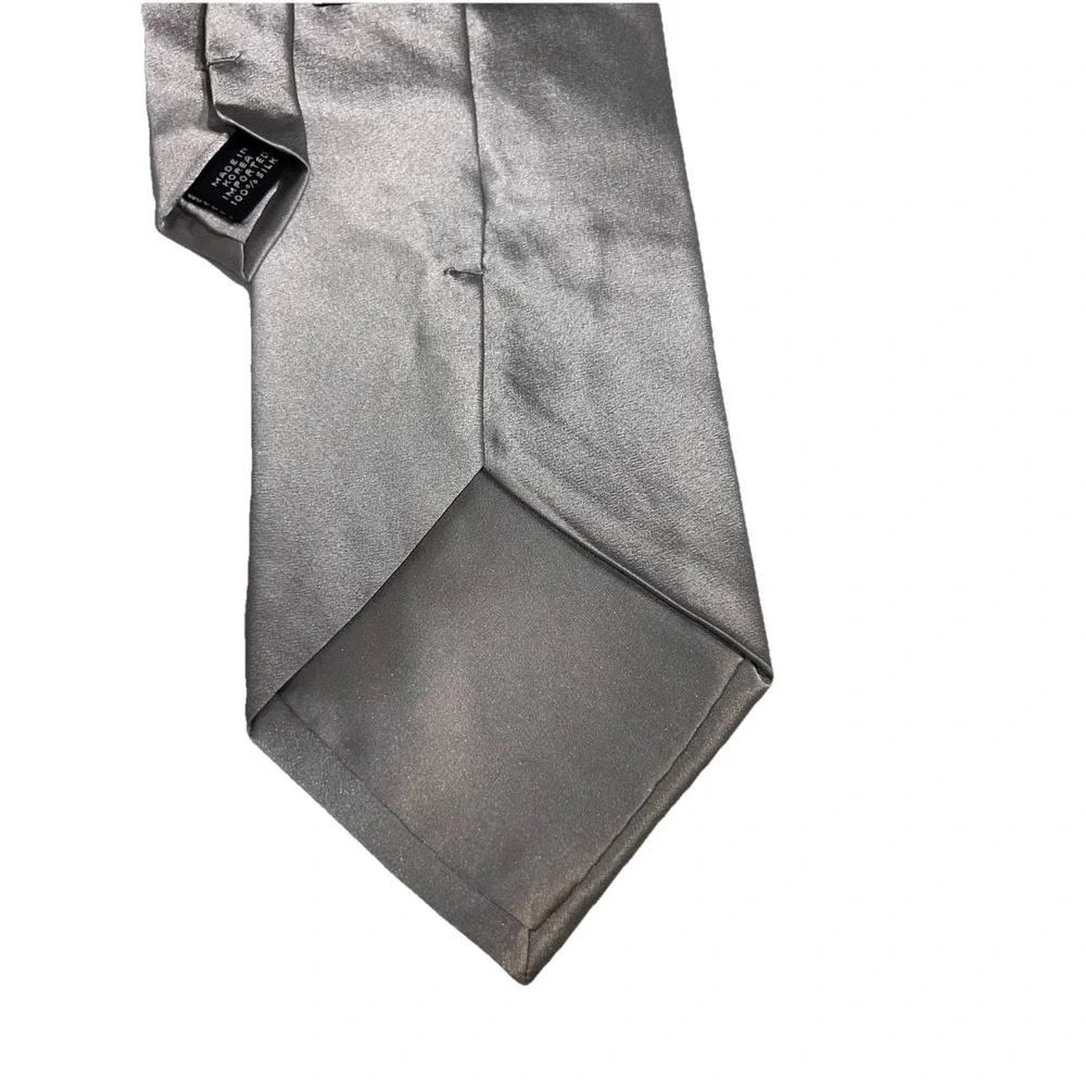 Regis Men's Silk‎ Satin Silver Traditional Wedding Event Formal Tie